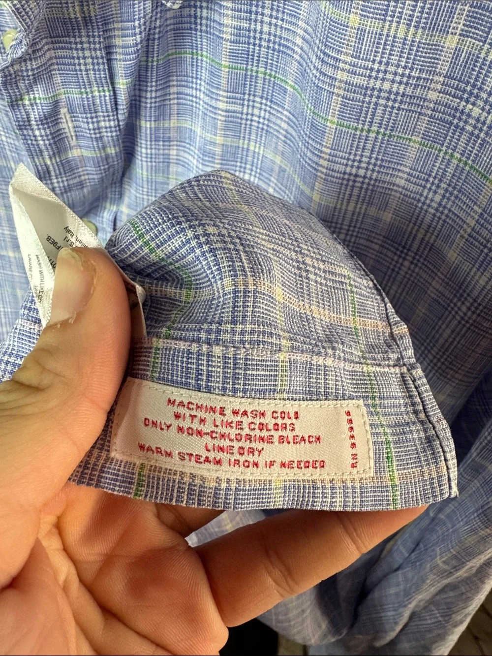 Brooks Brothers LS Irish Linen Plaid button down shirt Size L Large